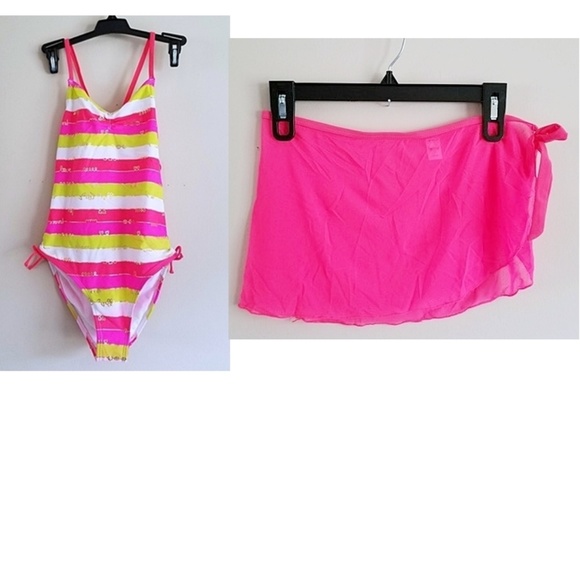 Joe Boxer Other - Girls Pretty Plus Racer Back Swimsuit & Sarong 14½